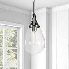 Ambrose 7.63" Wide Pendant with Glass Shade in Brass/Clear