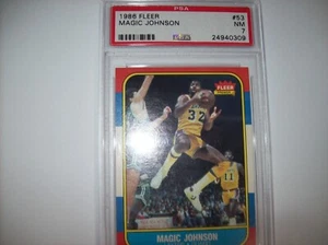 Fleer Magic Johnson 1986 # 53 PSA 7 envío gratuito y seguimiento - Imagen 1 de 6