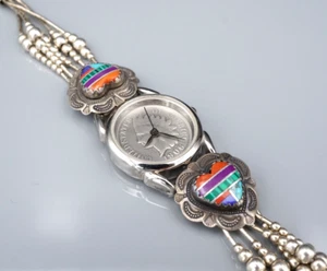 Indian Head Penny Watch Sterling Silver James Longacre Stone Inlay GII W1026 - Picture 1 of 3