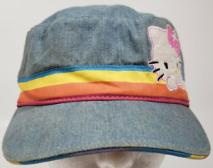 Hello Kitty Sanrio 2014 Hat Cap One Size Blue Denim Rainbow  Berkshire Fashion