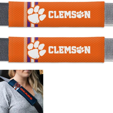 New NCAA Clemson Tiger Rally Car Truck Suv Van Rally Seat Belt Pads Covers Set Cover