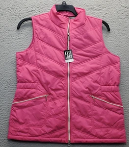 Kate Lord Puffer Vest Womens Medium Pink Lined Sleeveless Pockets Full Zipper - Picture 1 of 10