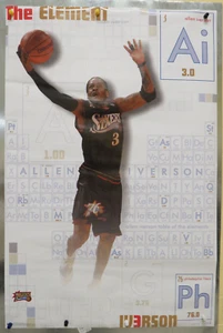 ROLLED ALLEN IVERSON THE ELEMENT TABLE OF ELEMENTS NBA 76ERS BASKETBALL POSTER - Picture 1 of 3