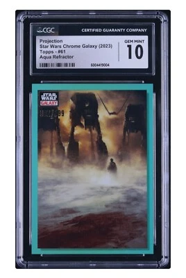 2023 ⭐ CGC-10 - Cromo Star Wars Galaxy Projection #61 Aqua Refractor 2/199 Pop/1 Foto 1 de 2