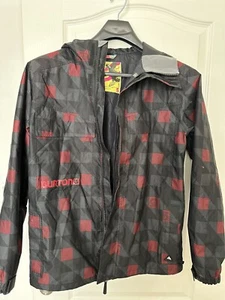 Giacca Burton Dryride uomo taglia S nero rosso cappuccio rimovibile snowboard cappotto a quadri - Foto 1 di 24