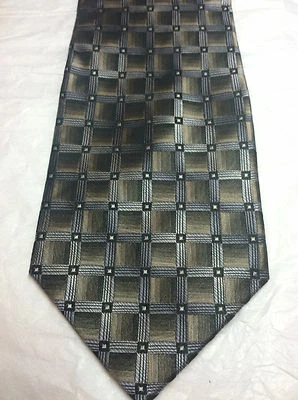 CORBATA HOMBRE PLATINO DESIGNS GRIS NEGRO Y DORADO 60 X 4 NUEVA SIN ETIQUETAS Foto 1 de 4