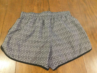 Pantalones Cortos para Correr VSX Victoria's Secret Negro Blanco 26" Cintura Elástica Rayas Laterales  Foto 1 de 4