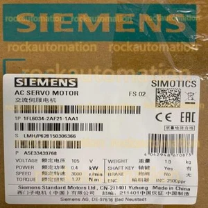 1FL6034-2AF21-1AA1 Siemens V90 servo motor 0.4KW 1FL6O342AF211AA1 #MS - Afbeelding 1 van 6