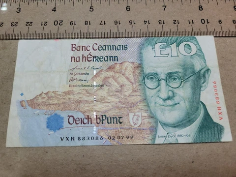 🇮🇪 Ireland Republic 10 pounds  2 July  1999 P-76 P-76b Banknote 050623-20 Cover