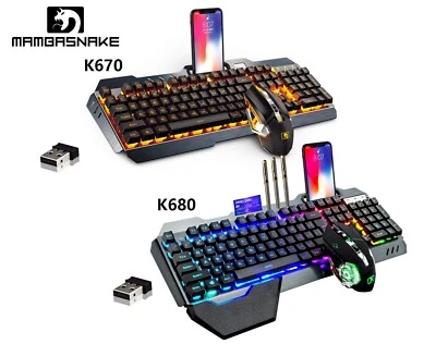 2.4G Wireless Gaming Keyboard and Mouse Set RGB Backlit for PC MAC PS4 PS5 Xbox - Image 1 of 4