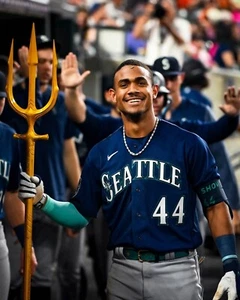 Julio Rodriguez Dugout Trident Seattle Mariners 8x10 MLB Baseball Photo - Picture 1 of 1