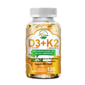 Vitamin D3 5000 IU + K2 MK7 200mcg Supports Heart, Bone, and Dental Health - Picture 1 of 8