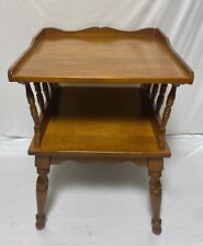 Vintage Mid Century Baumritter Style 2 Tier  Wood End Table Nightstand Maple