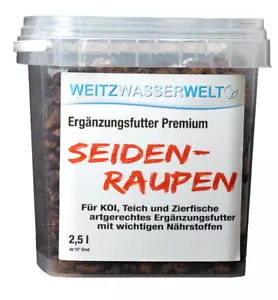 Seidenraupen Koi Fischfutter Koifutter Teich Seiden Raupen Teichfutter 2,5 Liter - Bild 1 von 4