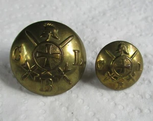 2x British:"CHURCH LADS BRIGADE BRASS BUTTONS" (25mm-16mm, Gaunt, WW1-WW2 Era) - Picture 1 of 3