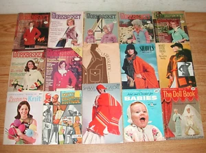 LOT OF 15 SEWING, CROCHETING & KNITTING MAGAZINES: WORKBASKET, COATS & CLARKS - Imagen 1 de 11