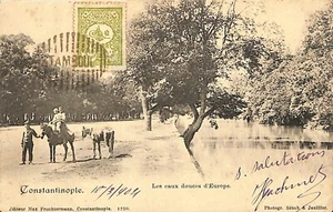 1890s Constantinople ISTAMBOUL Les eaux douces d'Europe Ottoman Stamp Sébah&Jo.x - Picture 1 of 2