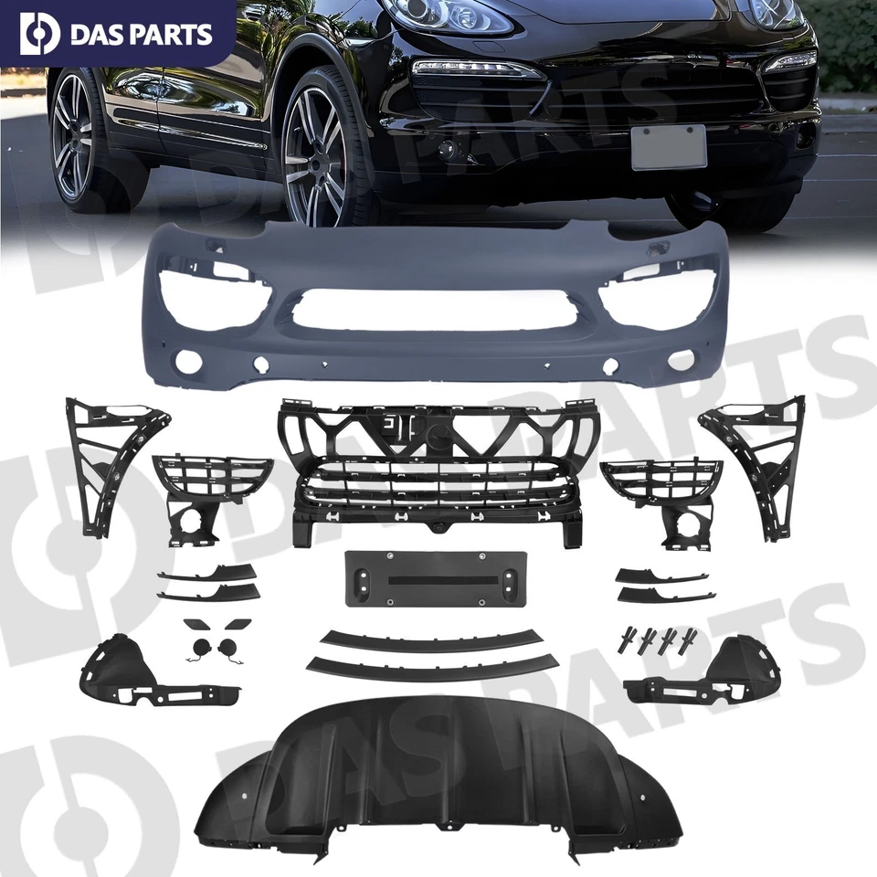 Complete Front Bumper Cover Grille Kit w/Valance Fit 2011-2014 Porsche Cayenne Foto 1 de 4