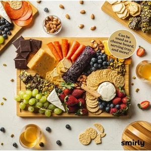 🔥SMIRLY Large Bamboo Cutting/Chopping Board BNIB🔥 - Picture 1 of 5