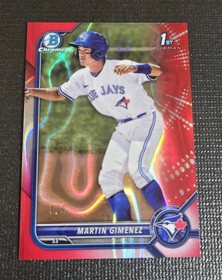 Martin Gimenez 2022 Bowman Chrome Red Lava /5 Refractor 1st Prospect Blue Jays - Image 1 of 4