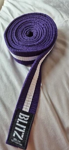 Purple & White 280cm Blitz Sports Lightweight Karate Belt Karate Judo Rank Belt - Picture 1 of 2