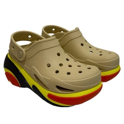 NWOB Crocs Women Sesame Bubble Crush Clogs Sz 6 Colorful Platform Casual Comfort - Image 1 of 4