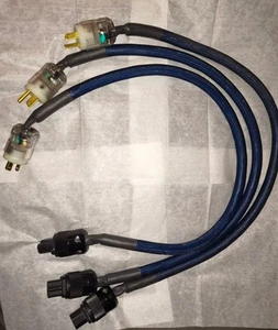 Audiophile HiFi Audio Power Cable 9 Gauge Copper 1 Meter Ea, Set of 3 Excellent - Picture 1 of 2