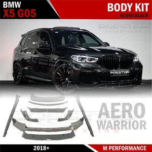 FOR BMW X5 G05 BODYKIT GLOSS BLACK LIP SPOILER REAR DIFFUSER SKIRTS AERO STYLE - Picture 1 of 15