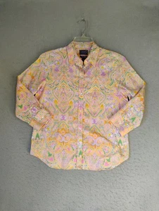 Chaps Damen Top Large Mehrfarbig Paisley Bügelfrei 3/4 Arm Freizeit Knopfleiste - Bild 1 von 8