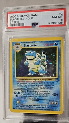 2000 Pokémon Base Set 2 BLASTOISE HOLO with Swirls # 2 PSA - 8 - Image 1 of 4