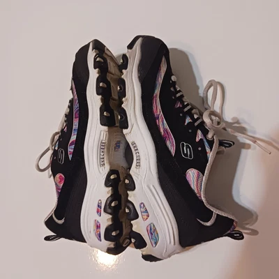 Skechers D'Lites 女式 7 码黑色休闲跑步慢跑鞋 — 第 1/4 张图片