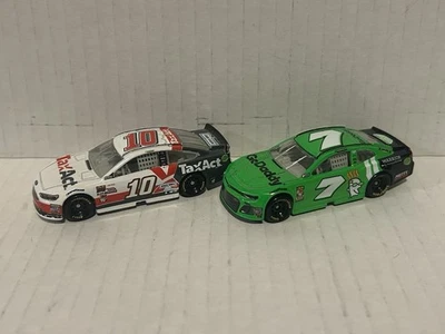 Danica Patrick LOT of 2 2018 #7 GoDaddy, 2017 #10 TaxAct NASCAR 1:64 Diecast - Image 1 of 4