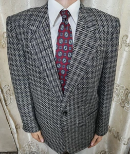 Vintage handtailored bespoke classic all worsted Rare plaid jacket blazer 44R - Picture 1 of 10