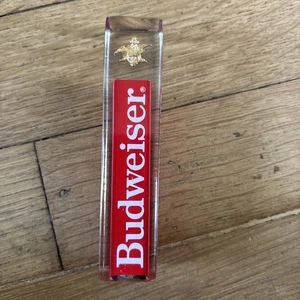 Vtg Classic Budweiser Beer Tap Handle Keg Clear Acrylic Advertising Man Cave - Picture 1 of 2