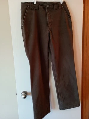Pantalones marrones forrados de vellón con manguera contra incendios flexible Duluth Trading Co Foto 1 de 4