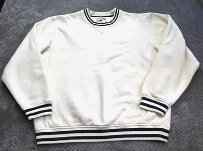 VINTAGE Cutter & Buck Sweatshirt Mens Medium White Navy Crewneck Pullover 00s - Image 1 of 4