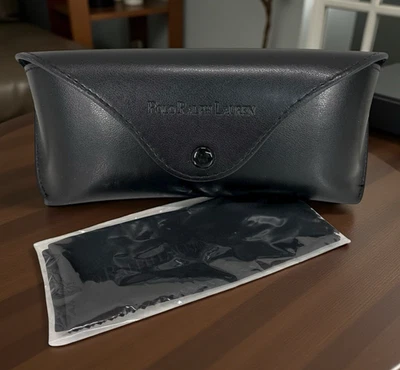 Estuche para gafas de sol Polo Ralph Lauren cuero carcasa suave transporte de viaje usado en excelente estado Foto 1 de 4