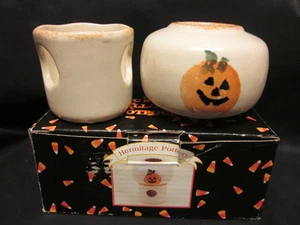 HERMITAGE POTTERY Halloween Potpourri Jack O Laterne Keramik Sammlerstück 4" Neu im Karton - Bild 1 von 7
