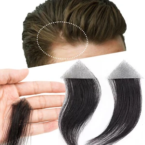 Bald Spot Human Hair Patch Toupee For Men Replacement Unit PU Ultra Thin Skin US - Picture 1 of 40