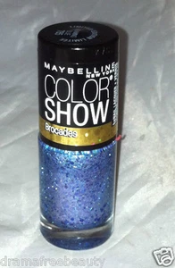 Maybelline Color Show Nail Polish Brocades *785 BEAMING BLUE* Gold/Purple Shimmr - Picture 1 of 6