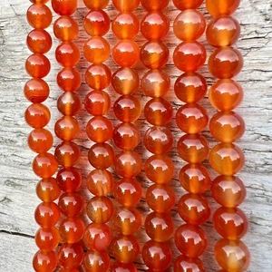 Echte Karneol 4 6 8mm Perlen 38cm Strang Achat für Armband Schmuck Mala Makramee - Bild 1 von 9