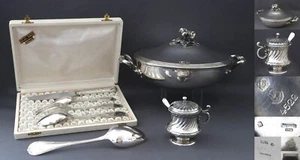 Christofle Gallia Halpen France antique silver plated table set, legumier, 1900s - Bild 1 von 24