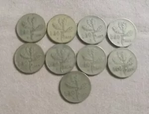 ITALIA REPUBBLICA LOTTO 9 MONETE DA 20 LIRE ANNO 1957 USATE CIRCOLATE - Imagen 1 de 10