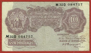 BANCO DE INGLATERRA (1940-8) MALVA 10 CHELINES K.O. PEPPIATT (PICK#366) F/VF - Imagen 1 de 2