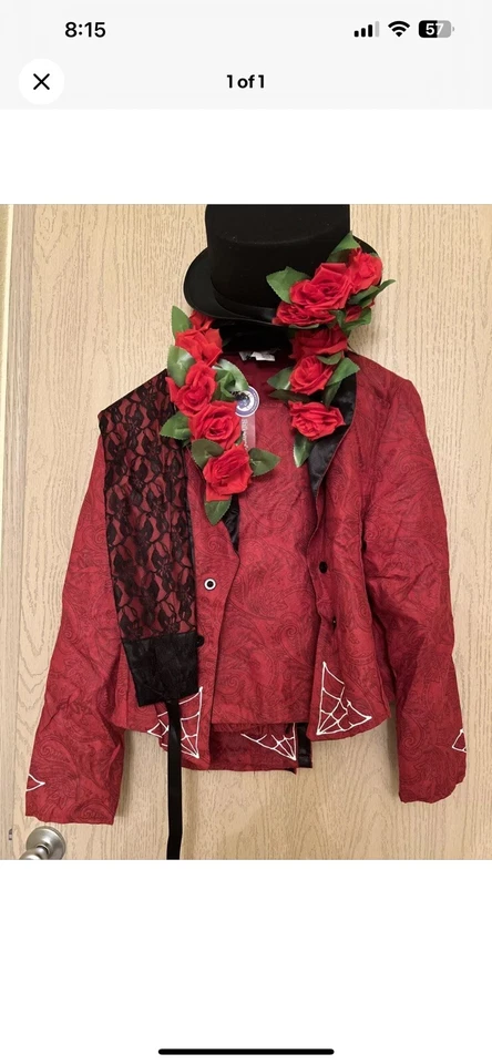 Disfraz Hombre Día de Muertos XL Halloween Vestir Excelente Estado Rojo Negro Foto 1 de 1