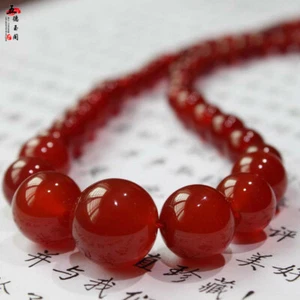 Roter Achat Halskette Kette Natur Pulloverkette Damen Mode Geschenk Neu - Bild 1 von 5