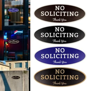 2x5 Inch No Soliciting Sign – Durable & Door Sticker For Home & Business - Picture 1 of 23