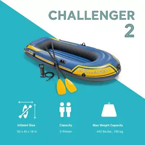 INTEX Challenger 2 Set Gommone con Pompa Aria e Remi | 68367EP (scatola aperta) - Foto 1 di 10
