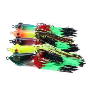 5 PIEZAS Señuelos de Pesca Topwater Cebo de Rana Suave Cebo de Billera Flotante con Falda de Goma - Imagen 1 de 16