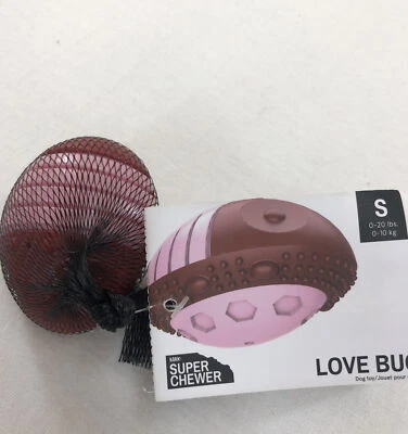 Bark Box Love Bug Ladybug Rubber Dog Toy Small Dental Scrubbers Squeak Valentine - Image 1 of 4